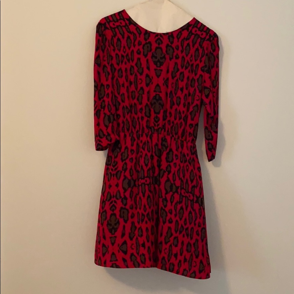 Long sleeved red mini dress